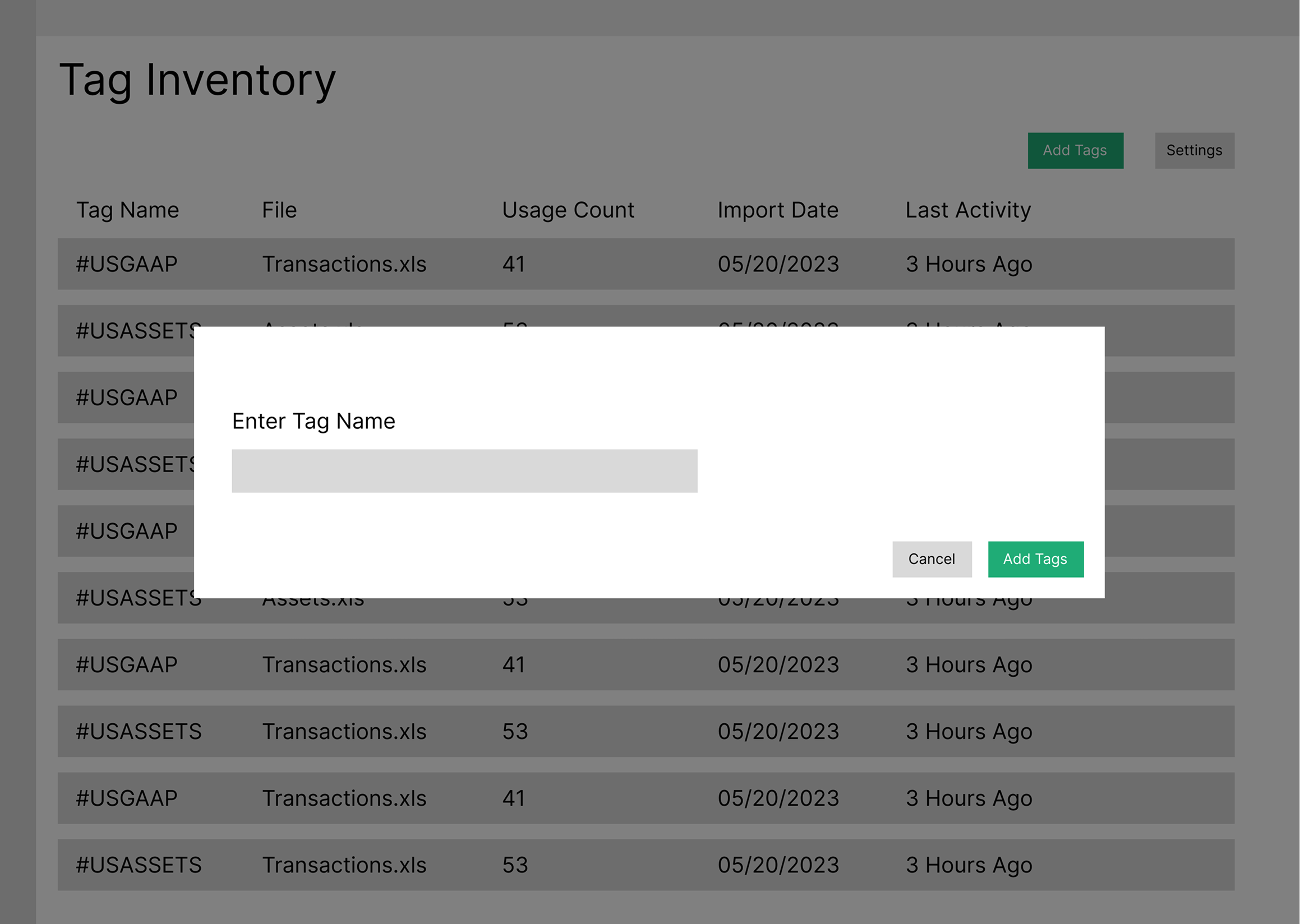 Quick add from inventory wireframe
